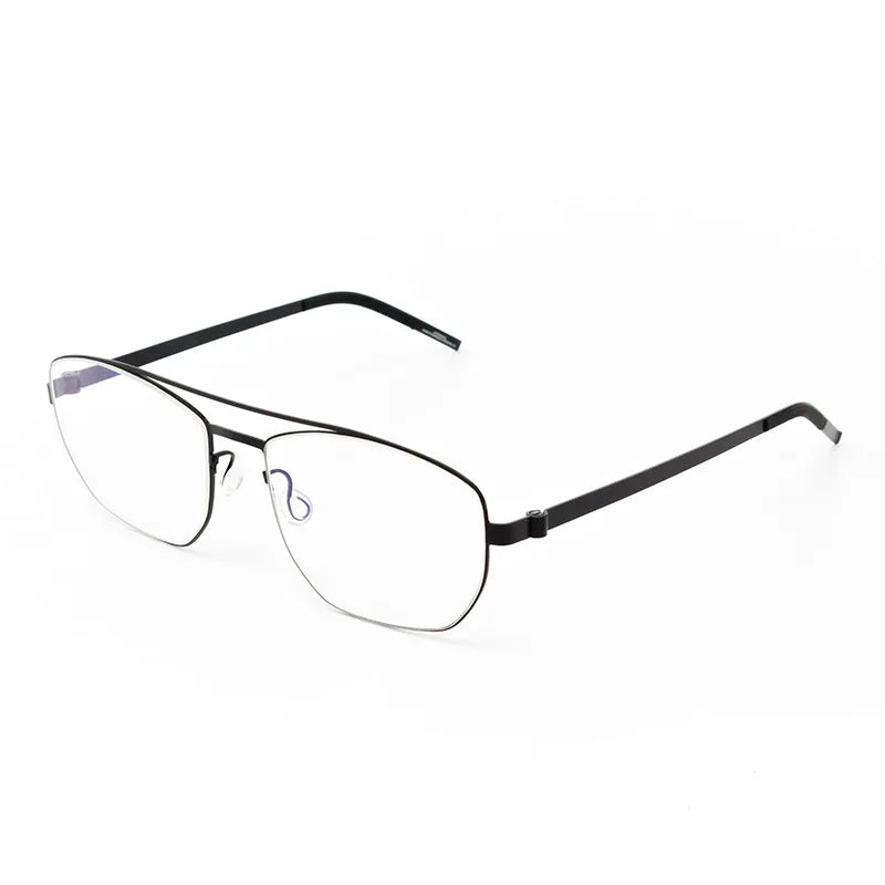 Aimee 9618 Unisex Full Rim Square Double Bridge Titanium Eyeglasses - Lightweight Durable Frames for Work, Reading & Fashion | Men & Women's Stylish Eyewear