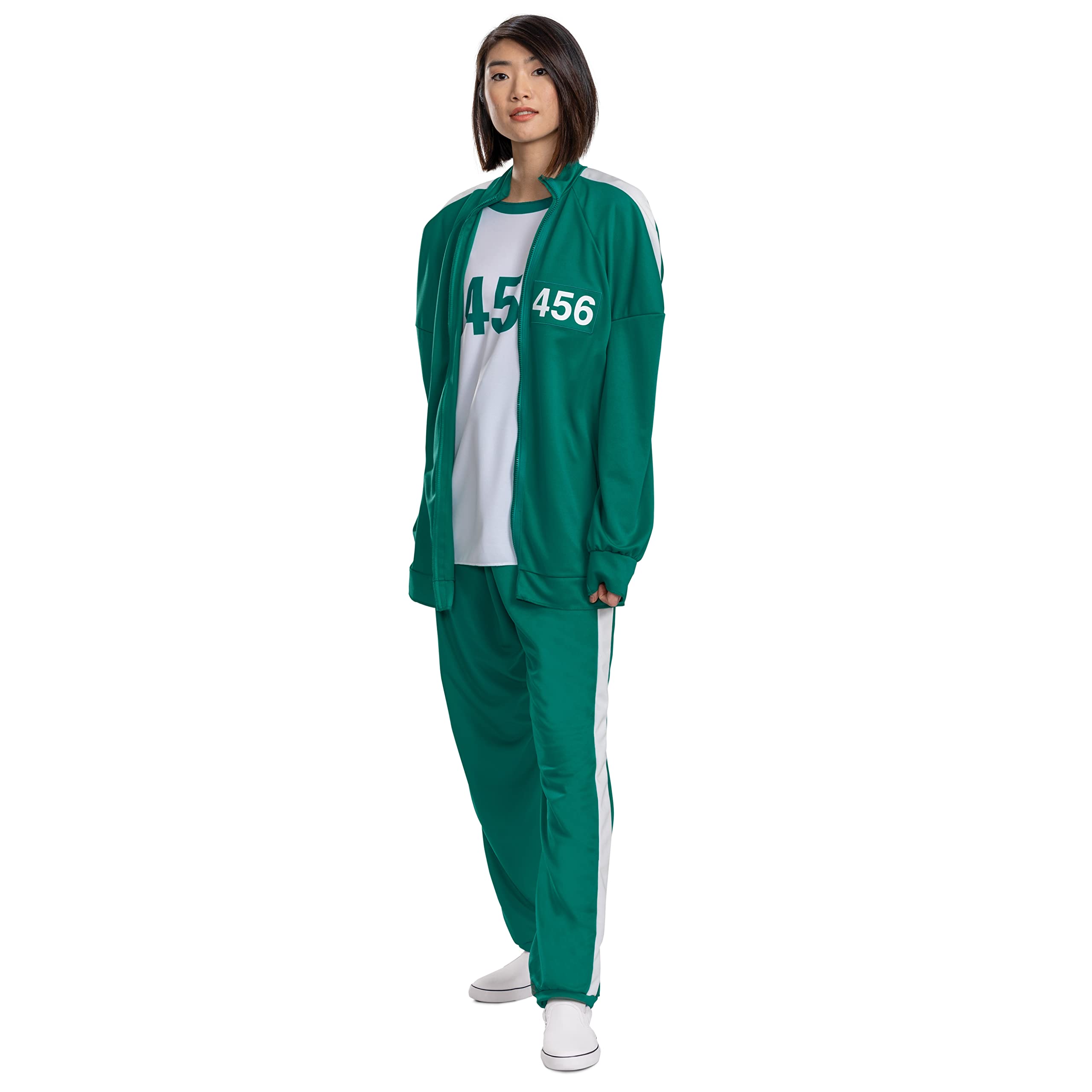 Official Squid Game Player 456 Costume for Women - Red Tracksuit Halloween Cosplay Outfit (Perfect for Halloween Parties, Cosplay Events & Themed Gatherings)