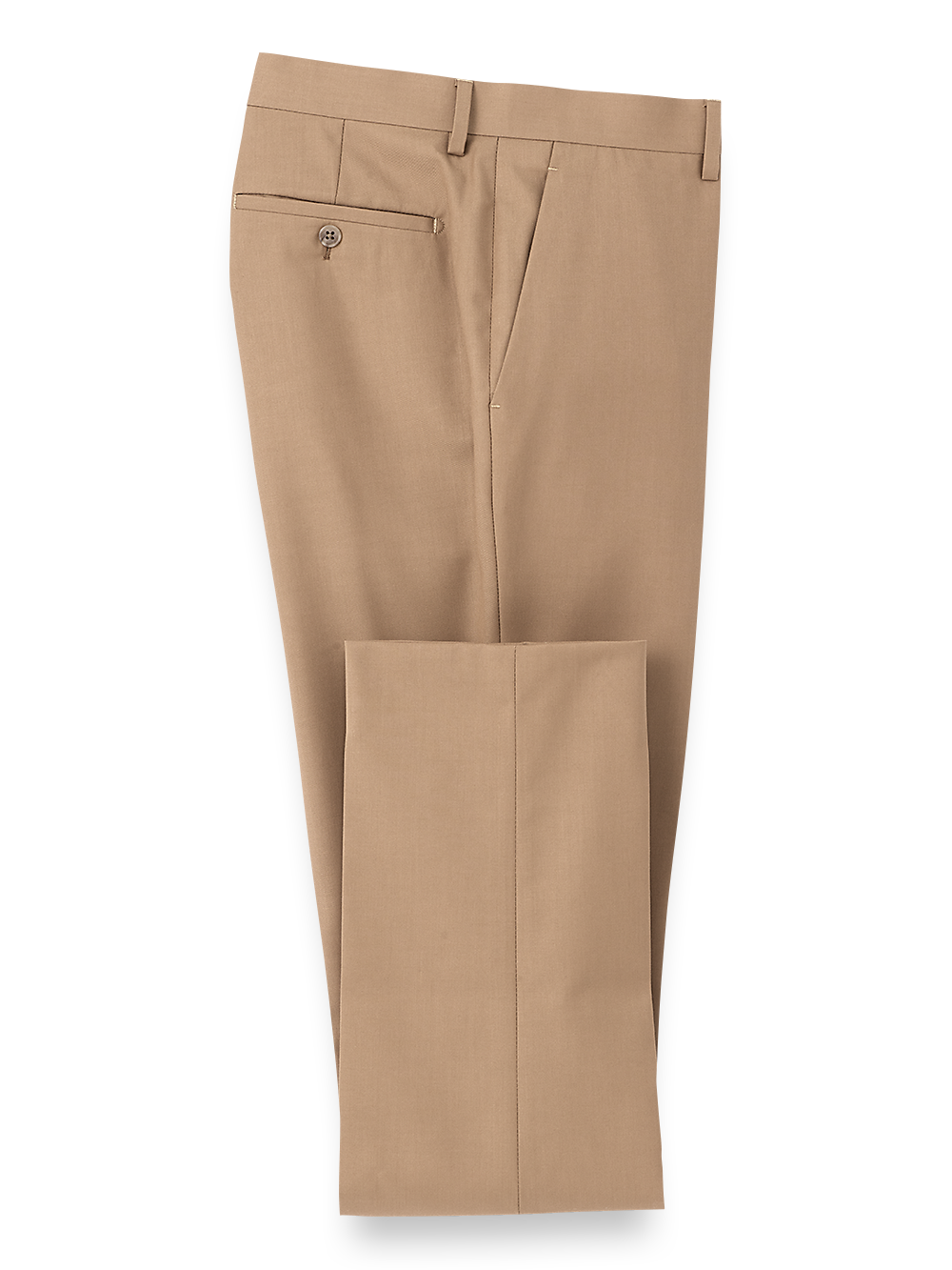 Stylish Travel Flat Front Pants in Camel Color - Comfortable & Wrinkle-Resistant for Business Trips & Casual Outings