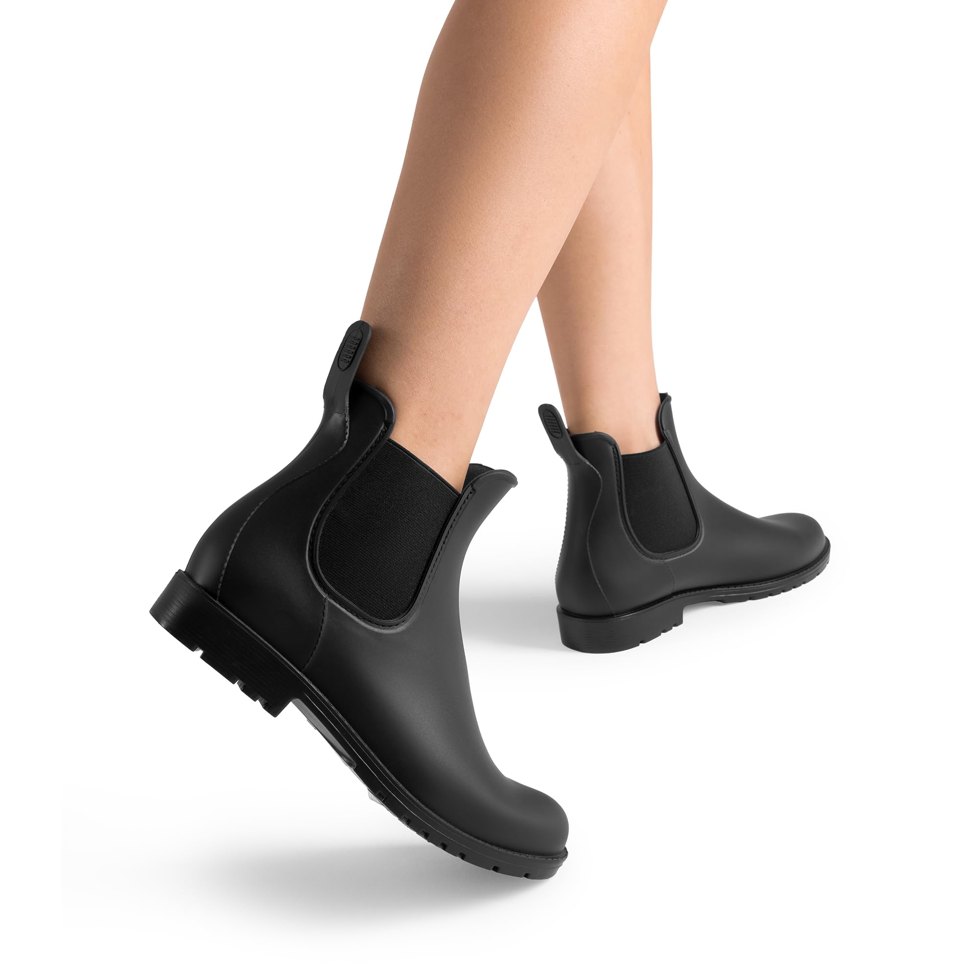 DREAM PAIRS Women's Waterproof Ankle Rain Boots - Slip On Chelsea Short Boots with Elastic for Comfort | Lightweight Garden & Outdoor Shoes for Walking, Hiking, and Rainy Days