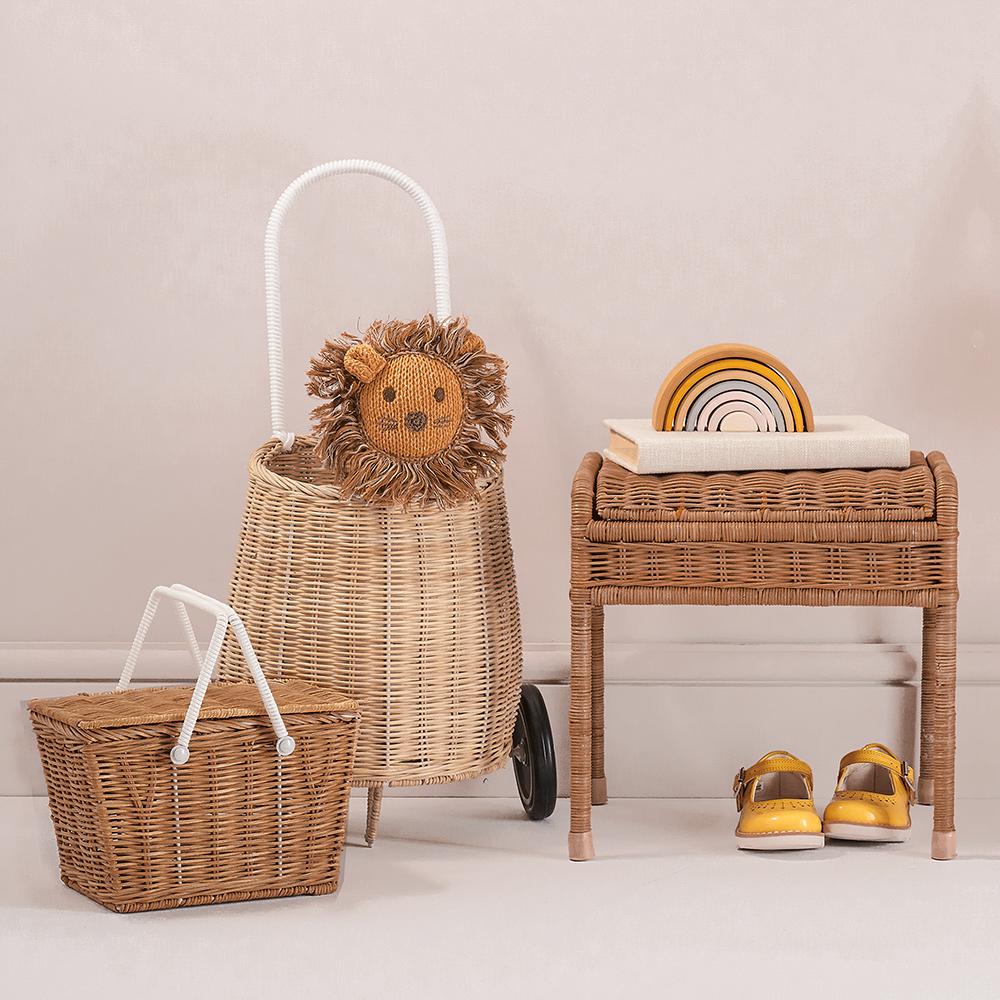 Natural Rattan Basket - Handwoven Storage Organizer for Home Decor, Laundry, Picnic & Beach Essentials | Eco-Friendly & Stylish