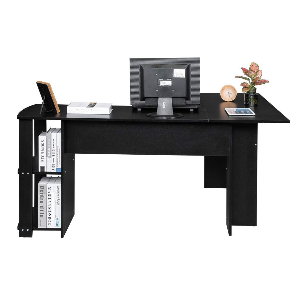 L-Shaped Computer Desk with Drawers for Small Spaces - Compact Home Office & Bedroom Corner Desk for Work & Study | Perfect for Apartments & Dorm Rooms