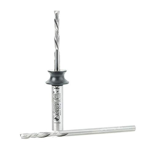Amana Tool - 46184 Solid Carbide Compression 3-Piece Router Bit Set with Two 46180 Bits | Perfect for Woodworking, Cabinetry & CNC Machining