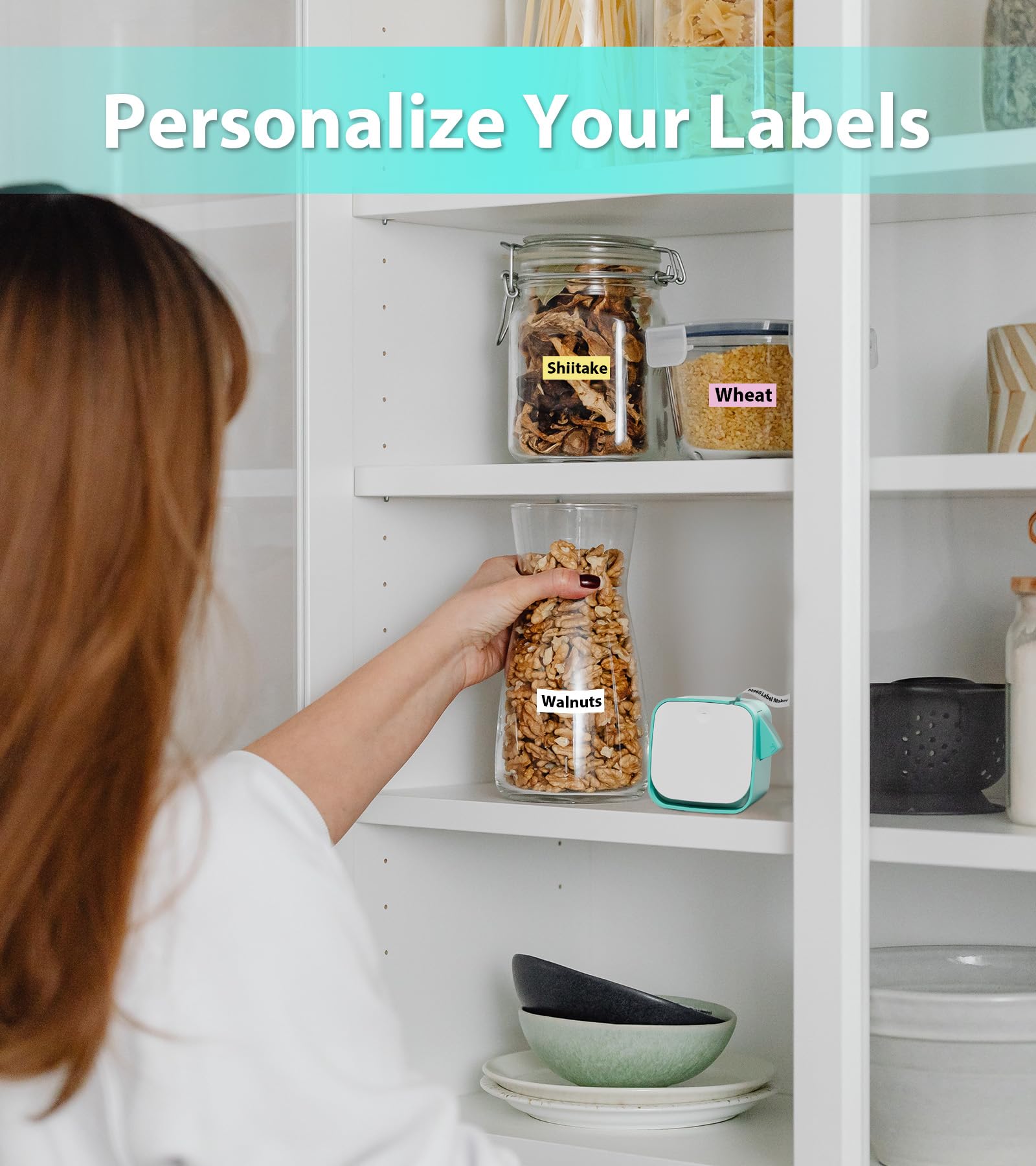 Rechargeable Bluetooth Label Maker Machine with Tape - Portable M960 Mini Label Printer for Home, School, Office & Kids Organization | Compatible with iOS & Android | Multiple Font Styles for Custom Labels | Perfect for Organizing Pantry, Classroom Supplies & Toy Storage