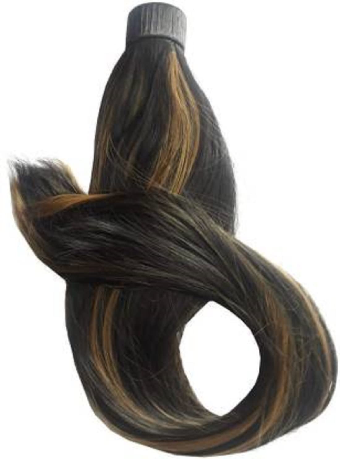 Stylish Straight Golden Highlight Ponytail Hair Extension - Natural Look for Parties, Weddings & Daily Wear | Abrish