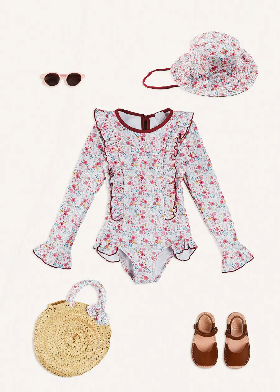 **Louisa Toddler Girls Swimsuit - Cute & Comfortable One-Piece Bathing Suit for Beach, Pool & Summer Play**