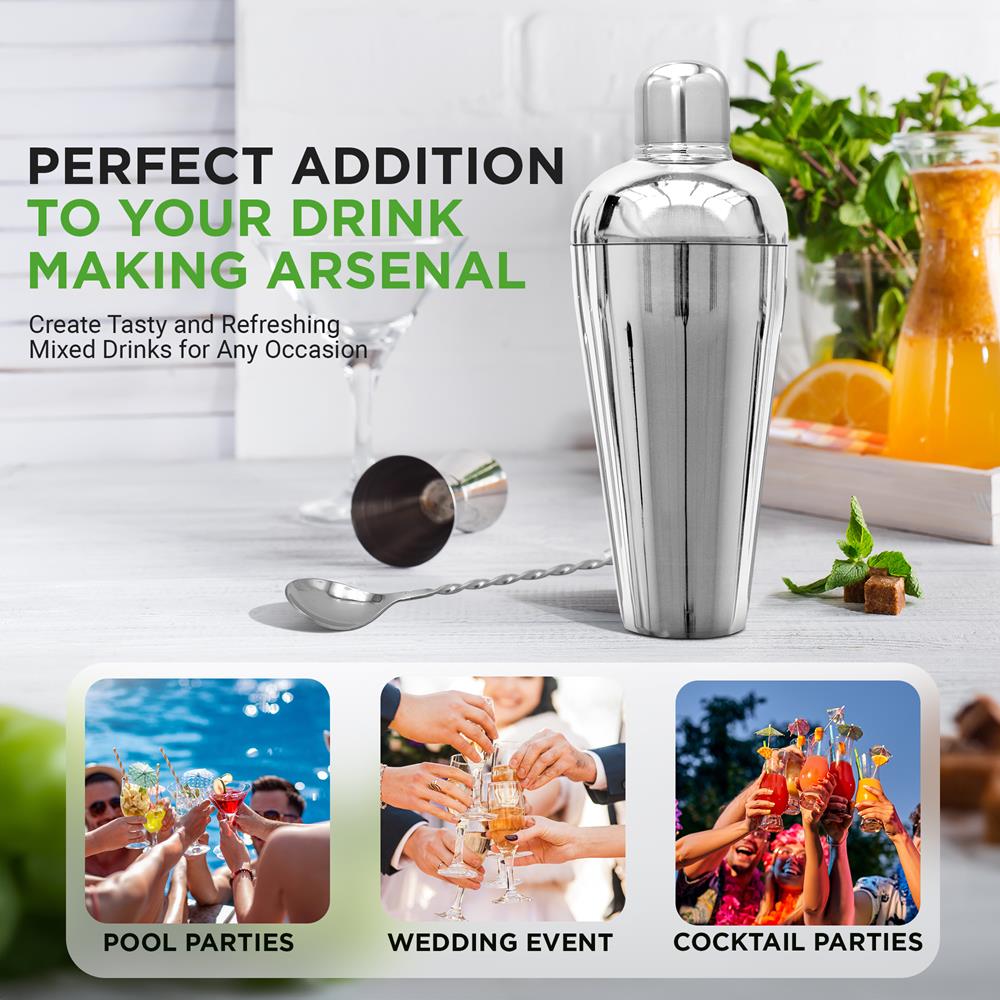 Professional 7-Piece Cocktail Bartender Set - Stainless Steel Bar Tools for Mixing, Shaking & Serving - Perfect for Home Bars, Parties & Cocktail Enthusiasts
