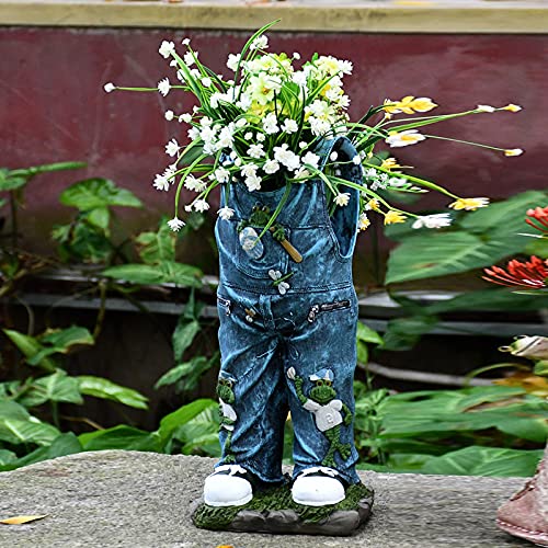 QWERU Denim Flower Pot - Unique Resin Jeans & Skirt Shaped Plant Holder for Home Decor, Creative Gardening Vase, Ideal for Indoor & Outdoor Decoration | Perfect for Living Room, Patio, and Garden Decor