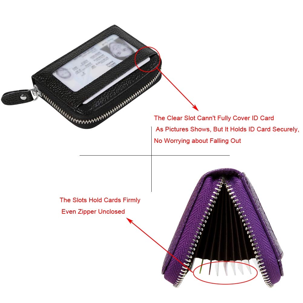 RFID Blocking Leather Wallet for Women - 12 Card Slots Accordion Credit Card Holder - Perfect for Travel, Shopping & Everyday Use