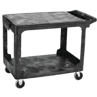 Heavy Duty Flat Handle Utility Cart - 300LBS Capacity, Steel Frame, Foldable Wheels for Warehouse, Office, Home & Garage Storage Organization