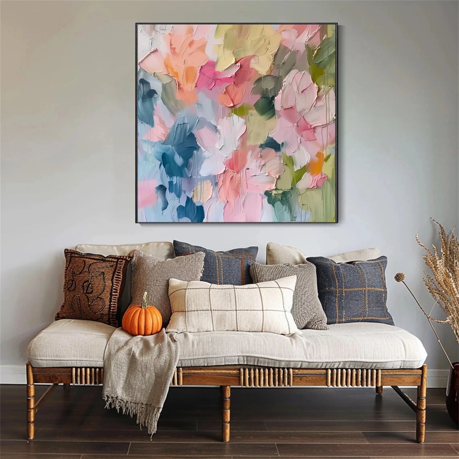 Beautiful Flower and Tree Painting #FT098 - Handmade Canvas Art for Home Decor, Living Room, Bedroom & Office Wall