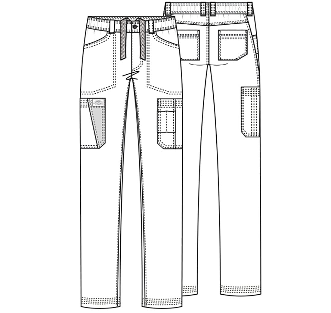 Dickies Advance Men's Scrubs Pants - Straight Leg, Zip Fly, Cargo Pocket DK205 - Comfortable Medical Workwear for Doctors & Nurses