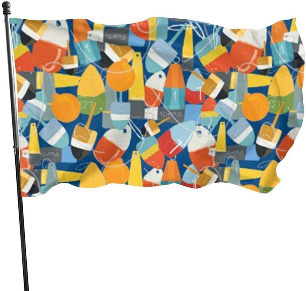 PEIYUH Nautical Buoy Flag - 3x5 Ft Durable Polyester Banner with Double Stitched Edges & Fade Resistant - Perfect for Outdoor/Indoor Decor, Fences, Gardens, Patios & Lawns - Ideal for Beach House, Boat Dock & Coastal Themed Parties