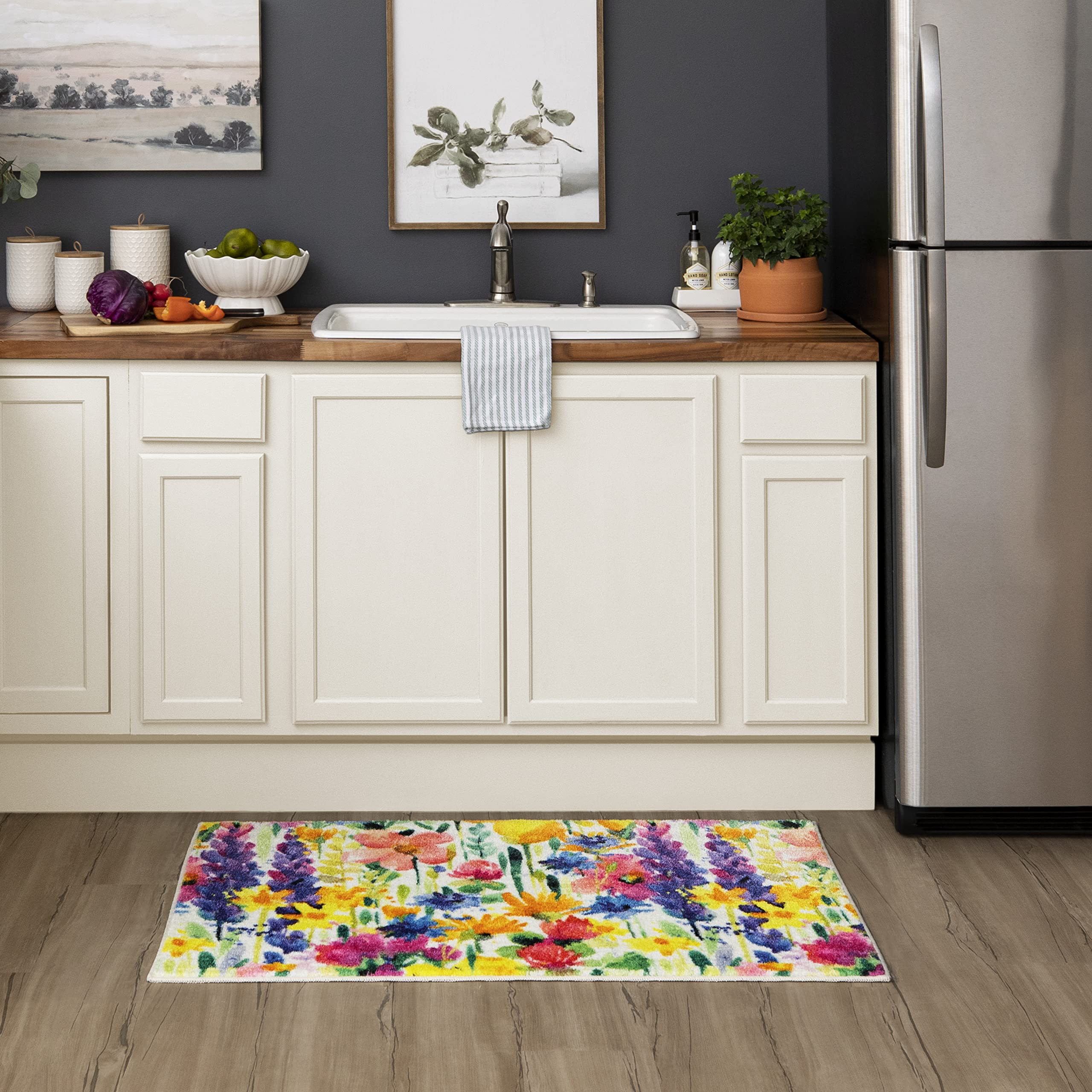 Mohawk Home Machine Washable Spring Kitchen Rug - Spring Bouquet Blush Pink, 2'6