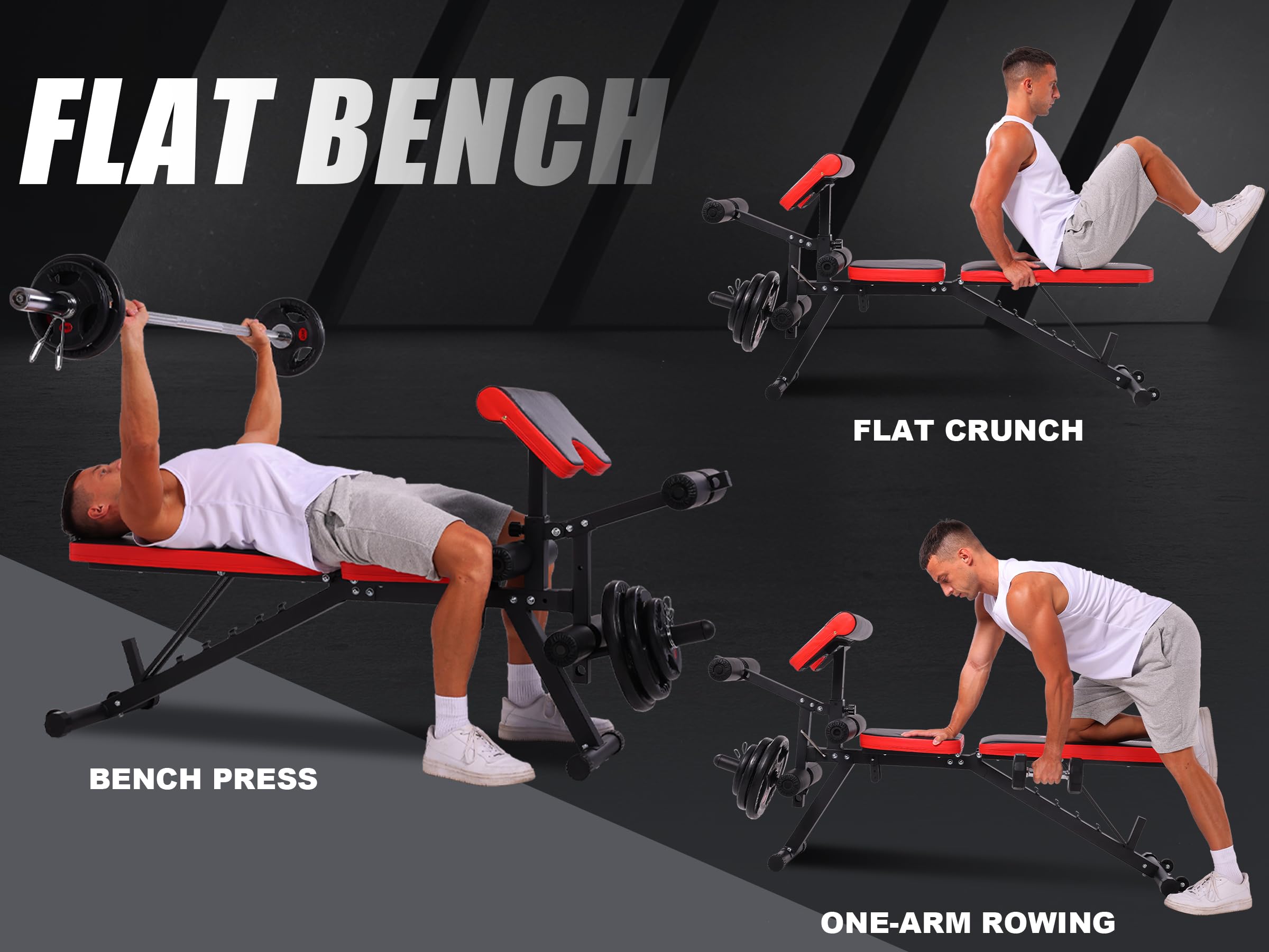 OPPSDECOR 800LBS Weight Bench Set with Leg Extension & Curl - Adjustable Bench Press for Decline/Flat/Incline Workouts - Full Body Exercise Equipment for Home Gym - Perfect for Strength Training & Muscle Building