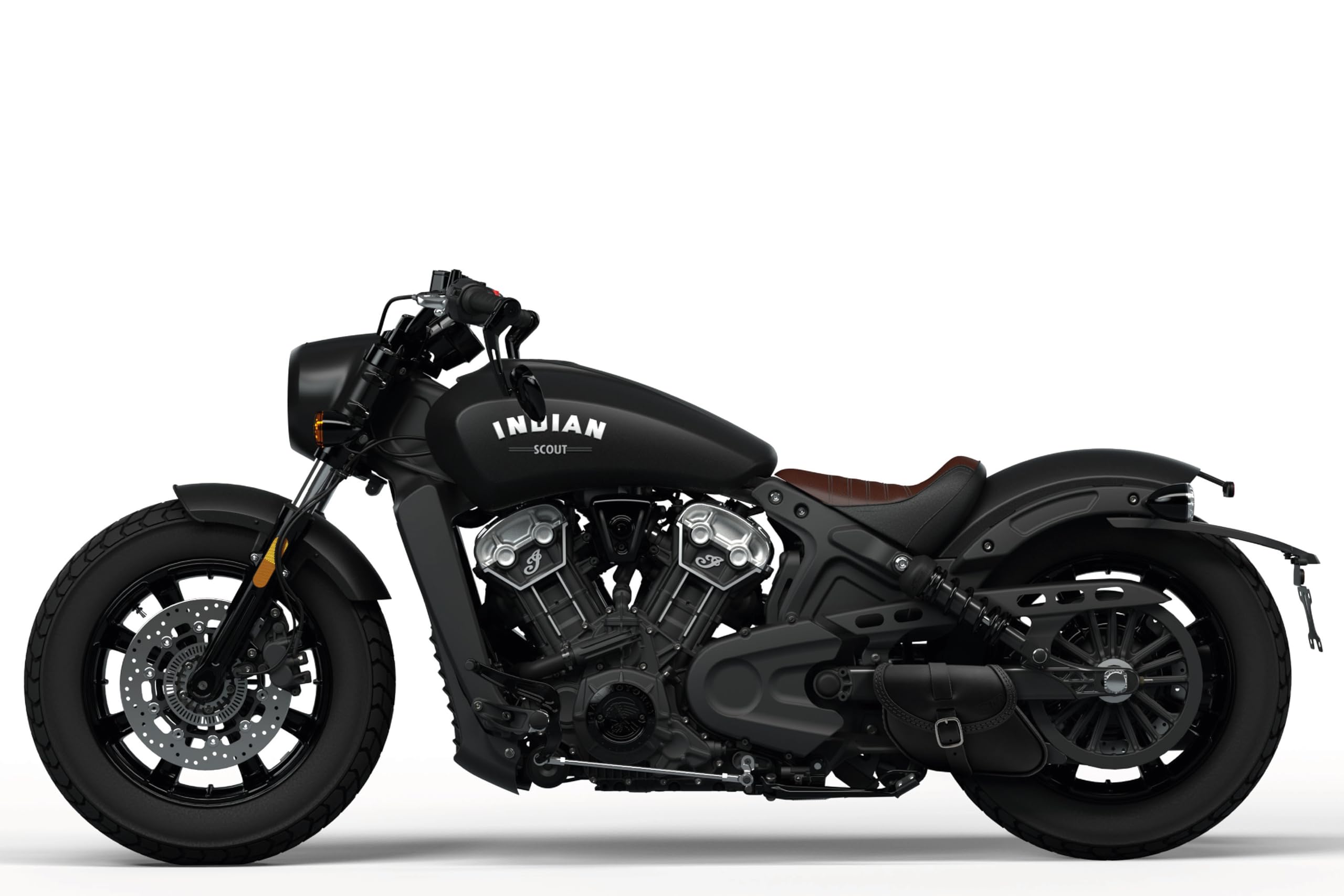 Premium Leather Swingarm Bag for 2015-2025 Indian Scout & Scout Bobber Motorcycles - Fits Scout 101, Classic, Sport & Super Scout Models (Black Stitched) - Perfect for Daily Commuting & Road Trips