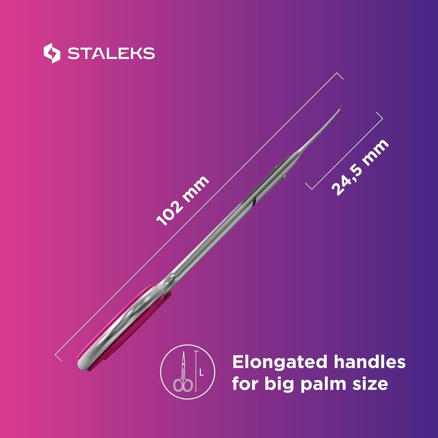 Staleks Professional Cuticle Scissors SMART 40 TYPE 3 - Precision Nail Care Tool for Manicure & Pedicure | Salon & Home Use