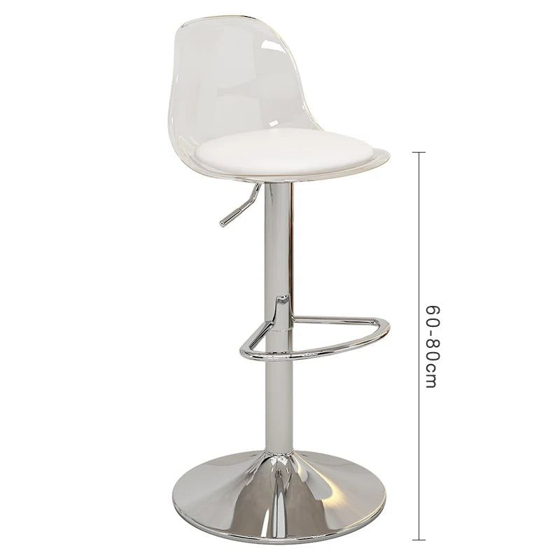 Modern Acrylic Bar Stools for Kitchen Counter - Clear Transparent Reception Stools with Comfortable Seat - Perfect for Home Bar, Kitchen Island, Restaurant & Office Reception Area