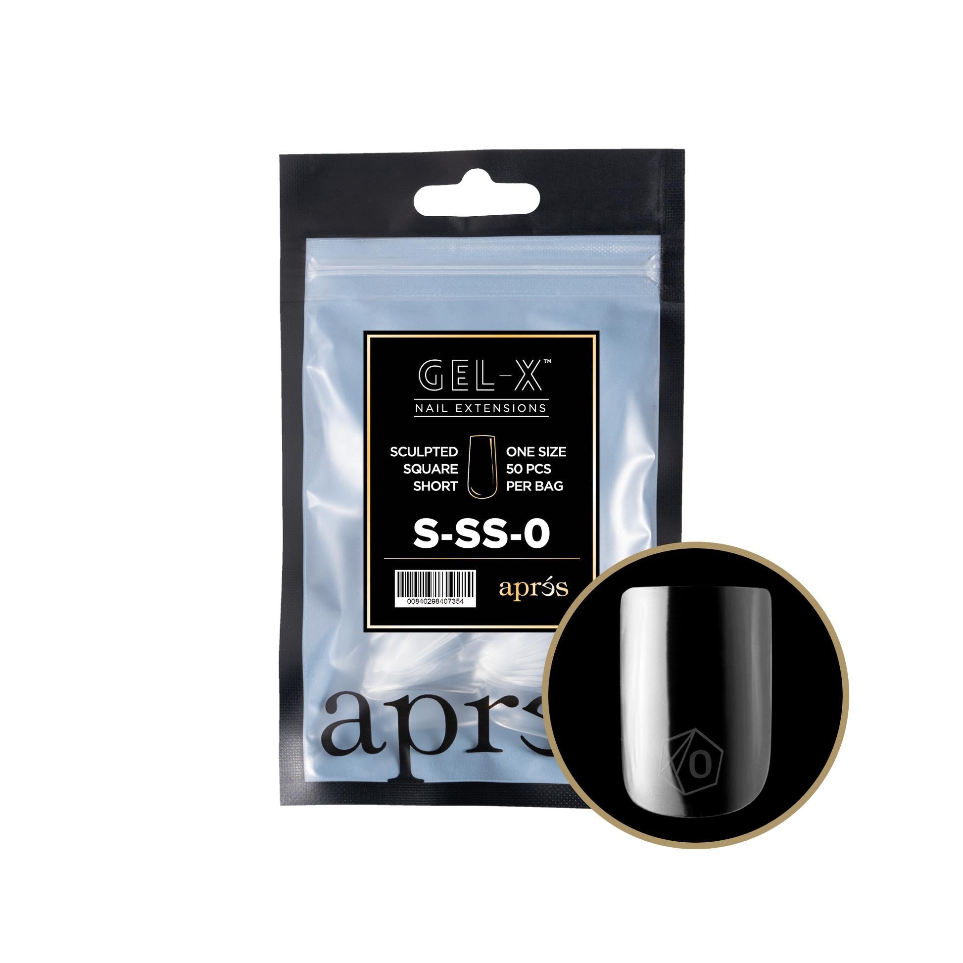Apres Gel X 2.0 Refill Bags - Sculpted Square Short Size 0 (50 Pcs) | Professional Nail Extension Kit for DIY Manicures at Home | Perfect for Salon-Quality Nails, Special Occasions & Gift Giving
