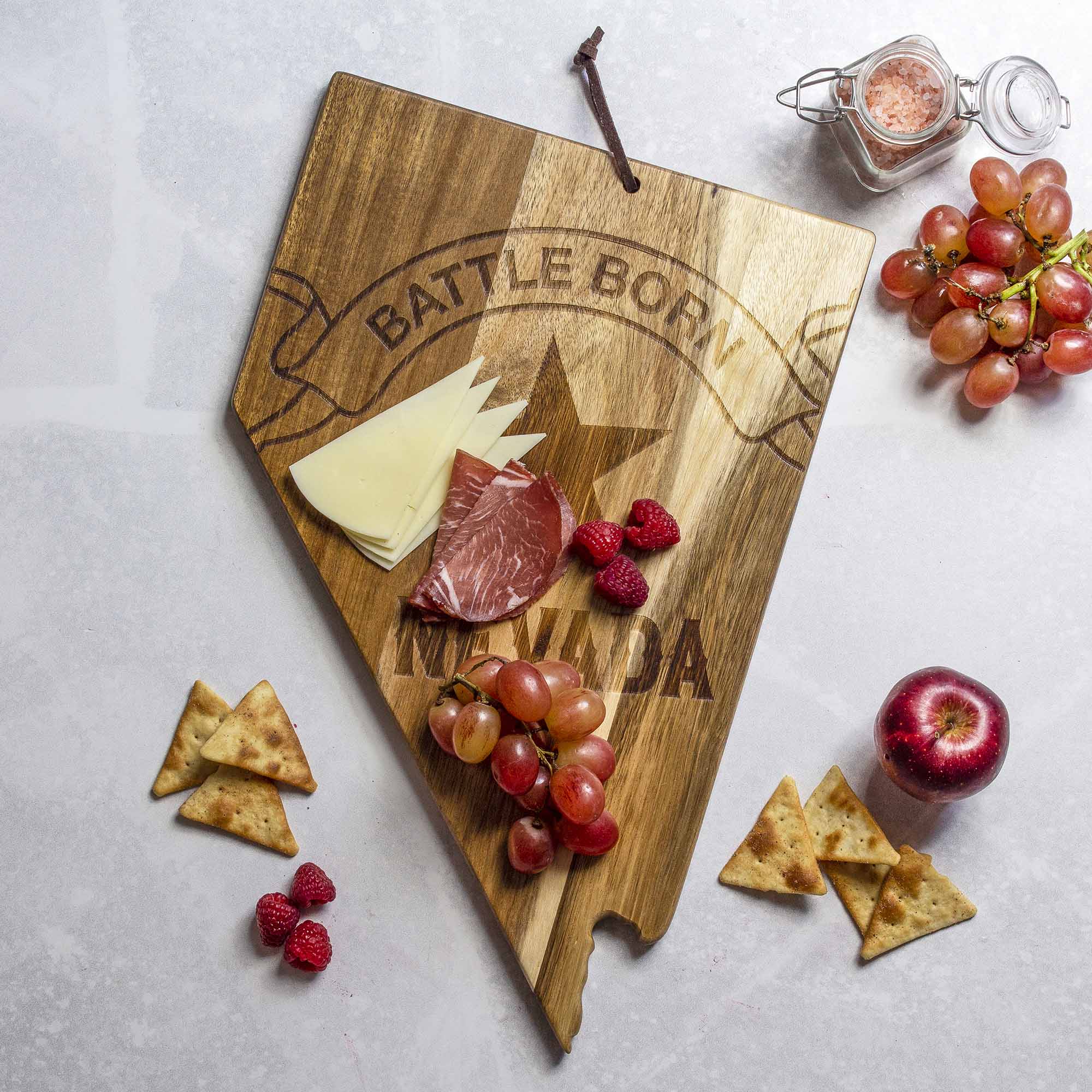 Premium Rock & Branch® Origins Series Nevada Wood Cutting Board - Durable Acacia Wood Chopping Board for Kitchen, Charcuterie & Serving - Perfect for Chefs, Home Cooks & Entertaining