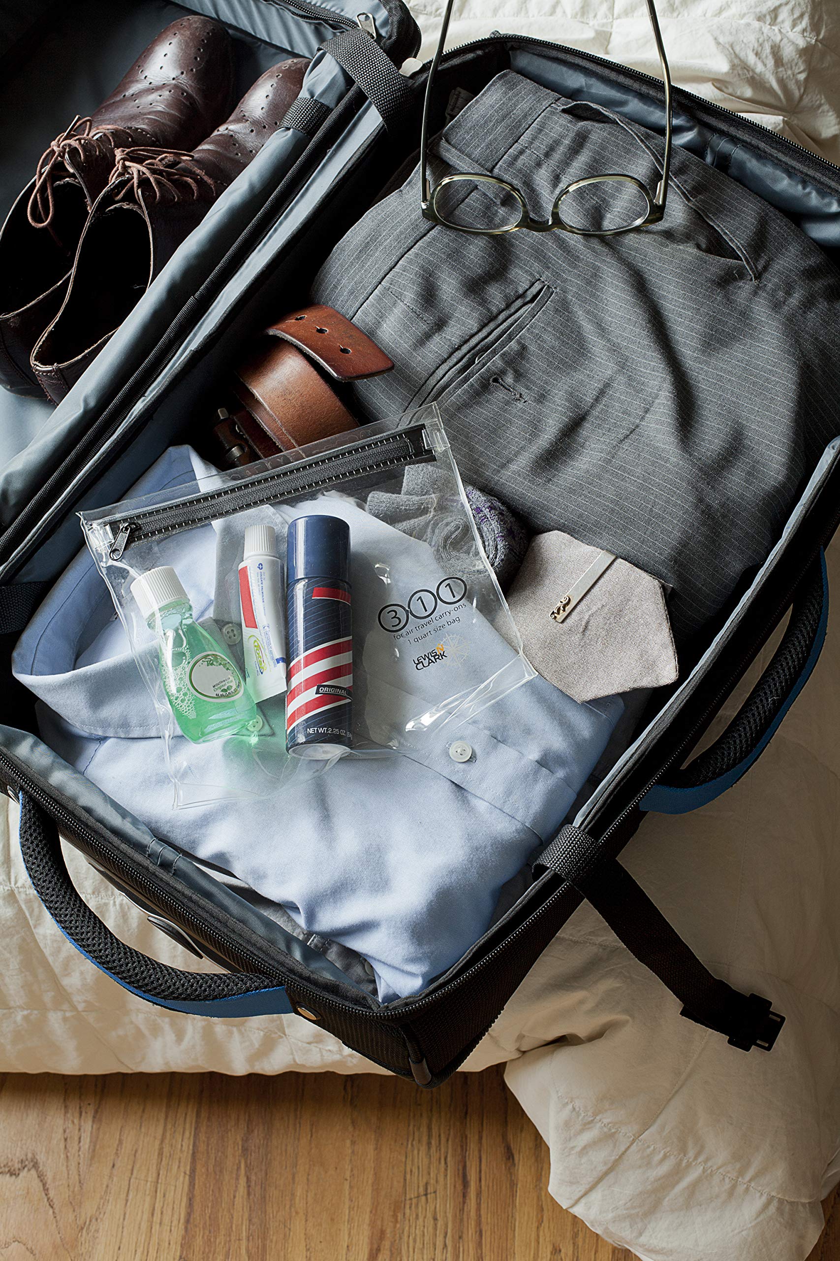 Lewis N. Clark TSA Approved 1qt Clear Toiletry Bag for Women & Men - Travel Organizer Pouch for Cosmetics, Liquids & Essentials | Perfect for Airports, Carry-On Luggage & Weekend Trips