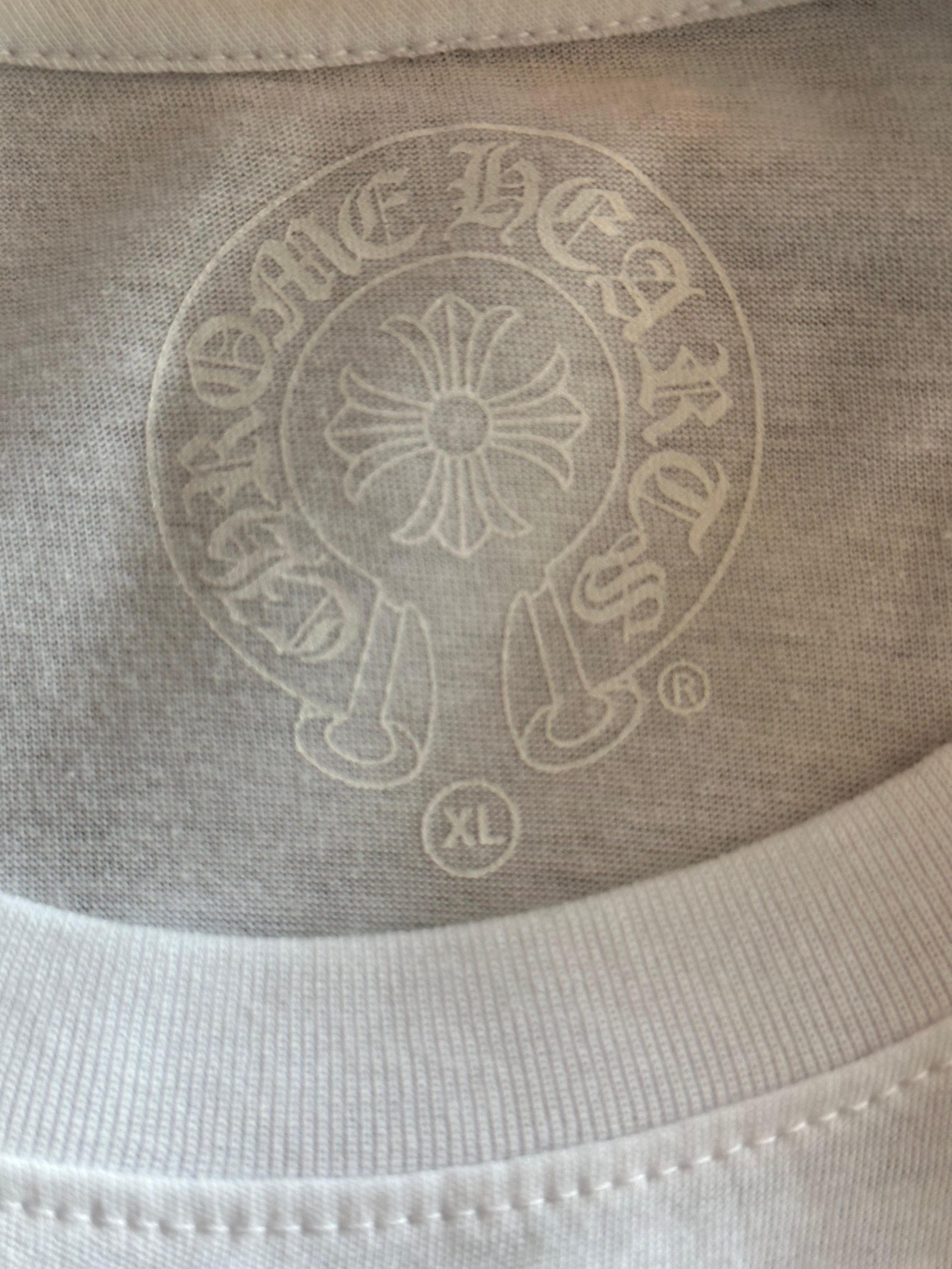 Chrome Hearts White & Black Scroll Logo T-Shirt for Men | Gothic Streetwear Fashion | Perfect for Concerts, Parties & Casual Outfits