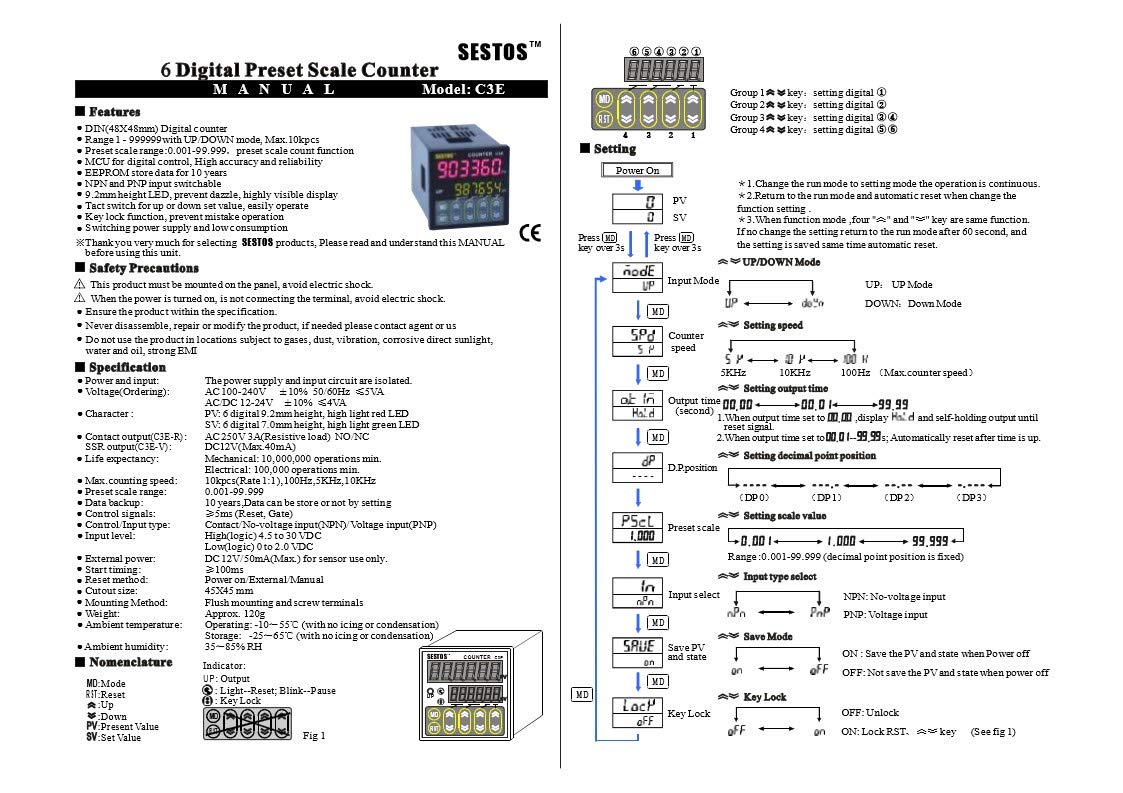 Programmable Digital Counter Scale Timer Relay - 6-Digit Display, 10kcps Speed, AC/DC 12-24V, NPN/PNP Inputs, Cycle/Repeat Timer with UP/Down Mode & PID Control - Ideal for Industrial Automation, Production Line Counting, and Equipment Timing Applications