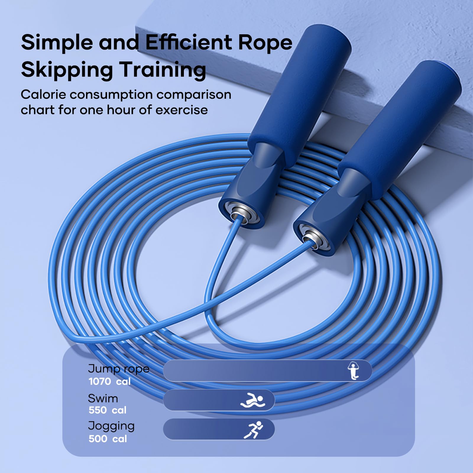 Adjustable Jump Rope with Ball Bearings - Tangle-Free High Speed Steel Cable for Men, Women & Kids - Foam Handles for Home Workouts & Fitness Training - Perfect for Cardio, Boxing, CrossFit & Weight Loss Exercises
