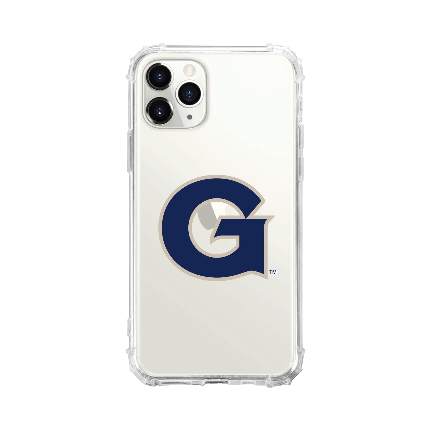 OTM Essentials Rugged Phone Case for iPhone 13 Pro Max - Shockproof Protective Cover with Tough Edge in Classic White | Perfect for Georgetown University Students & Active Lifestyles