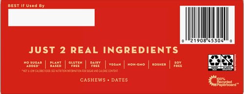 Larabar Cashew Cookie - Gluten Free Vegan Fruit & Nut Energy Bar, 1.7 oz (16 Count) | Healthy Snack for Hiking, Travel & On-the-Go Nutrition