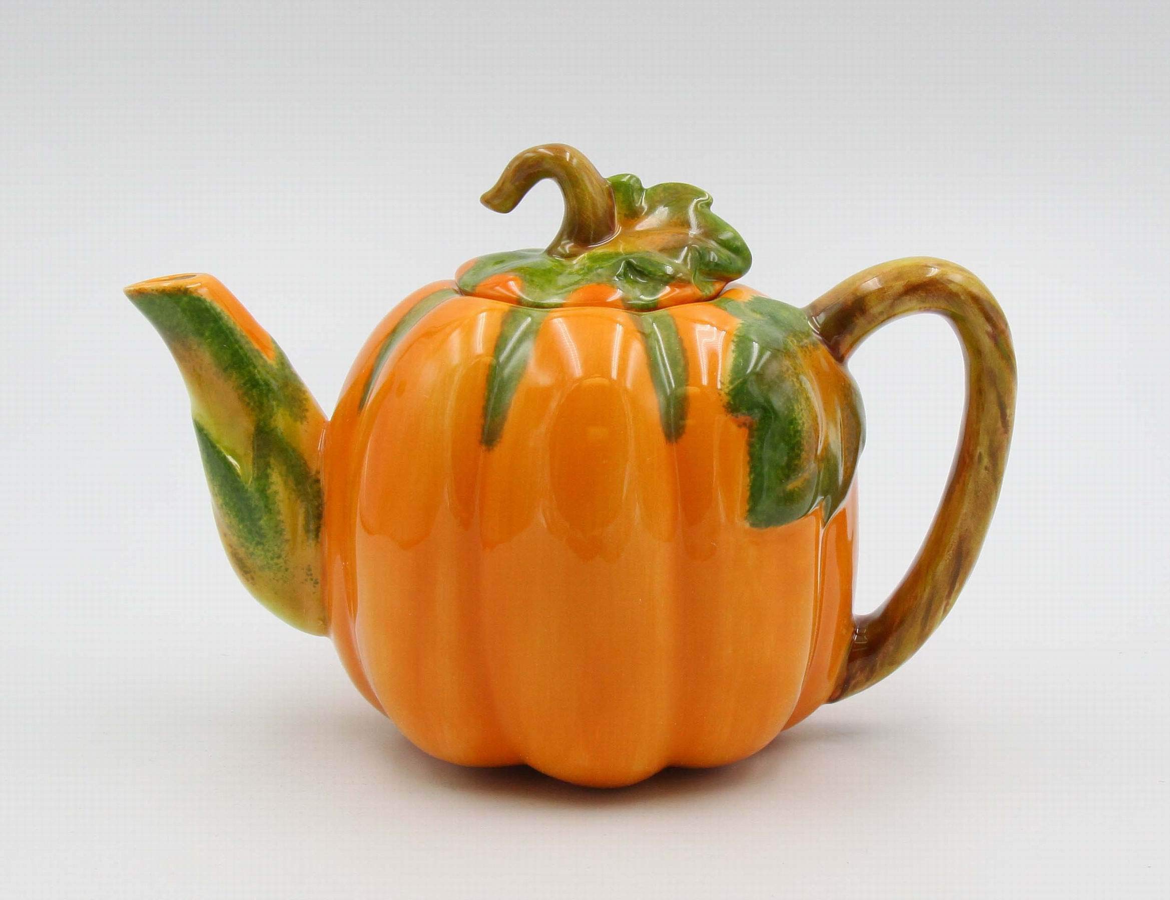 Premium Handcrafted Ceramic Pumpkin Teapot - 8 Inch Fall-Themed Teapot with Infuser - Perfect for Thanksgiving, Halloween Decor & Autumn Tea Parties