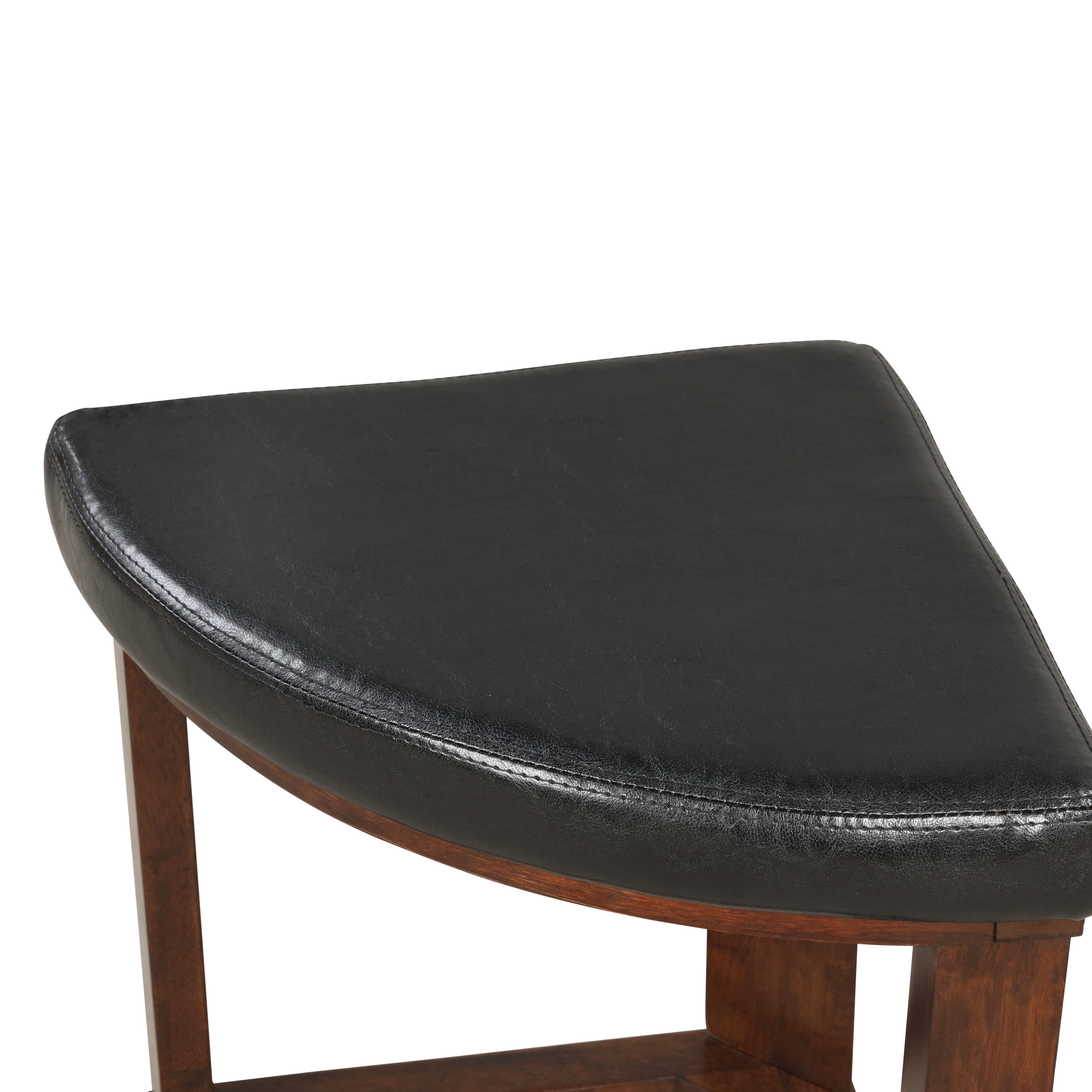 Roundhill Furniture Cylina Solid Wood Glass Top Round Counter Height Dining Table with 4 Bar Stools - Perfect for Kitchen, Breakfast Nook & Small Space Dining