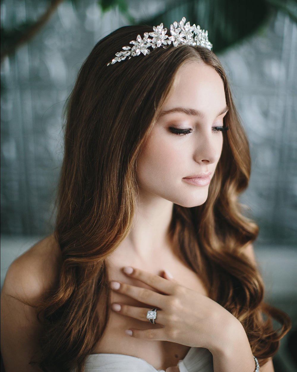 Elegant Natalia Wedding Tiara for Brides – Sparkling Crystal Bridal Crown for Weddings, Prom, and Special Occasions