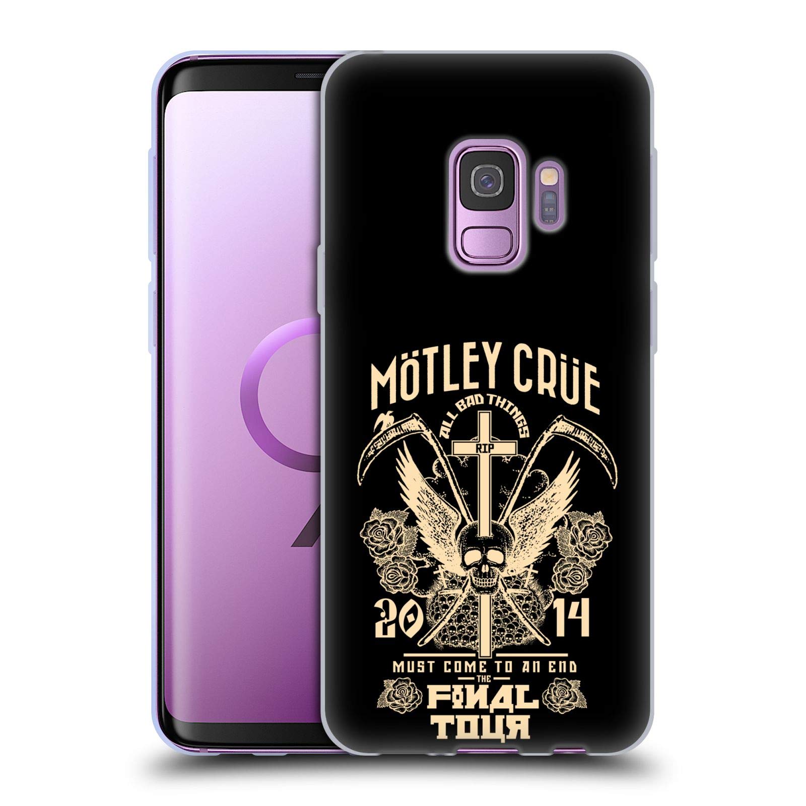Motley Crue All Bad Things Tours Soft Gel Case for Samsung Galaxy S9 - Officially Licensed by Head Case Designs | Perfect for Concerts, Travel & Everyday Protection