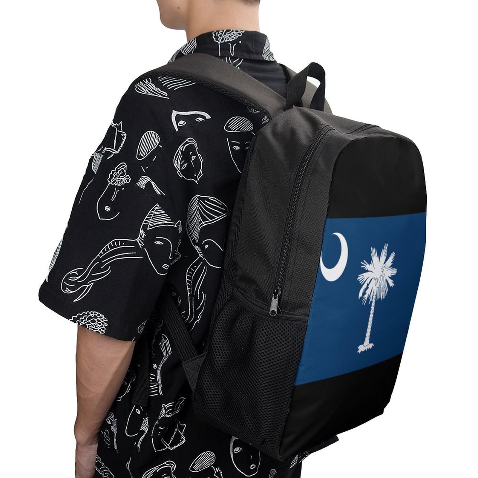 IOEDTHBJ South Carolina Flag Backpack - 17 Inch Laptop Backpack for Men & Women, 3D Printed School & Travel Computer Bag - Perfect for College, Work & Outdoor Adventures
