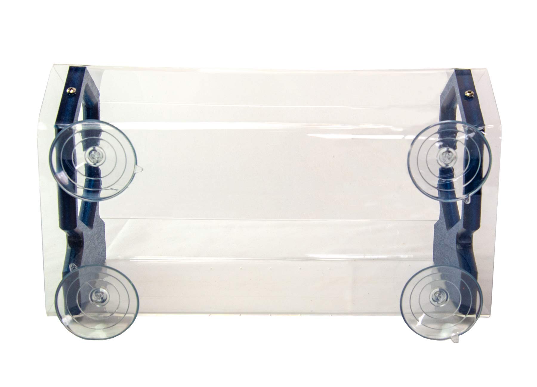 JCs Wildlife Geometric Diner 13 Window Bird Feeder - Easy to Clean & Fill, 4 Cup Seed Capacity - Clear Acrylic with Strong Suction Cups for Any Window (Blue) - Perfect for Bird Watching at Home, Office or Garden