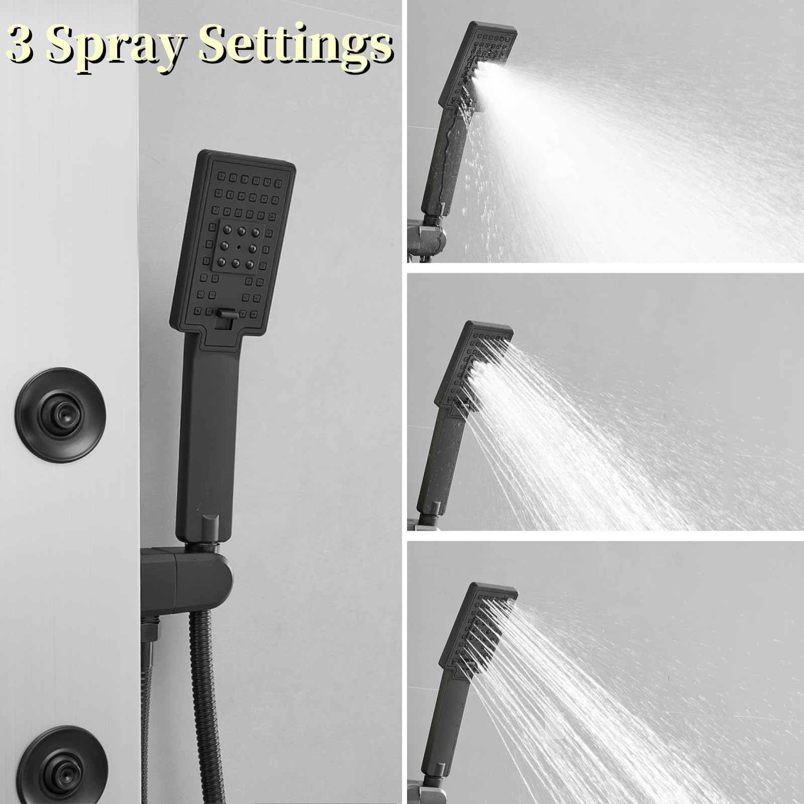 Premium Stainless Steel Shower Panel Tower System with Rainfall Shower Head, 5 Adjustable Body Jets, Handheld Spray & Tub Spout in Brushed Nickel - Perfect for Spa-Like Bathroom Upgrades & Luxury Home Renovations