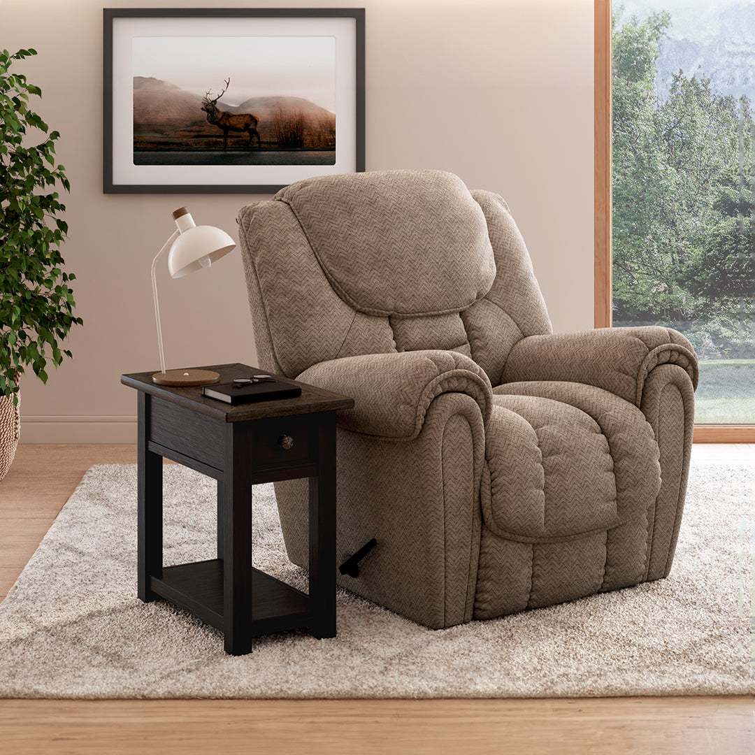 Del Mar Rocker Recliner Chair - Comfortable Rocking Recliner with Padded Cushions for Living Room, Nursery, or Bedroom - Perfect for Relaxing, Nursing, or Reading