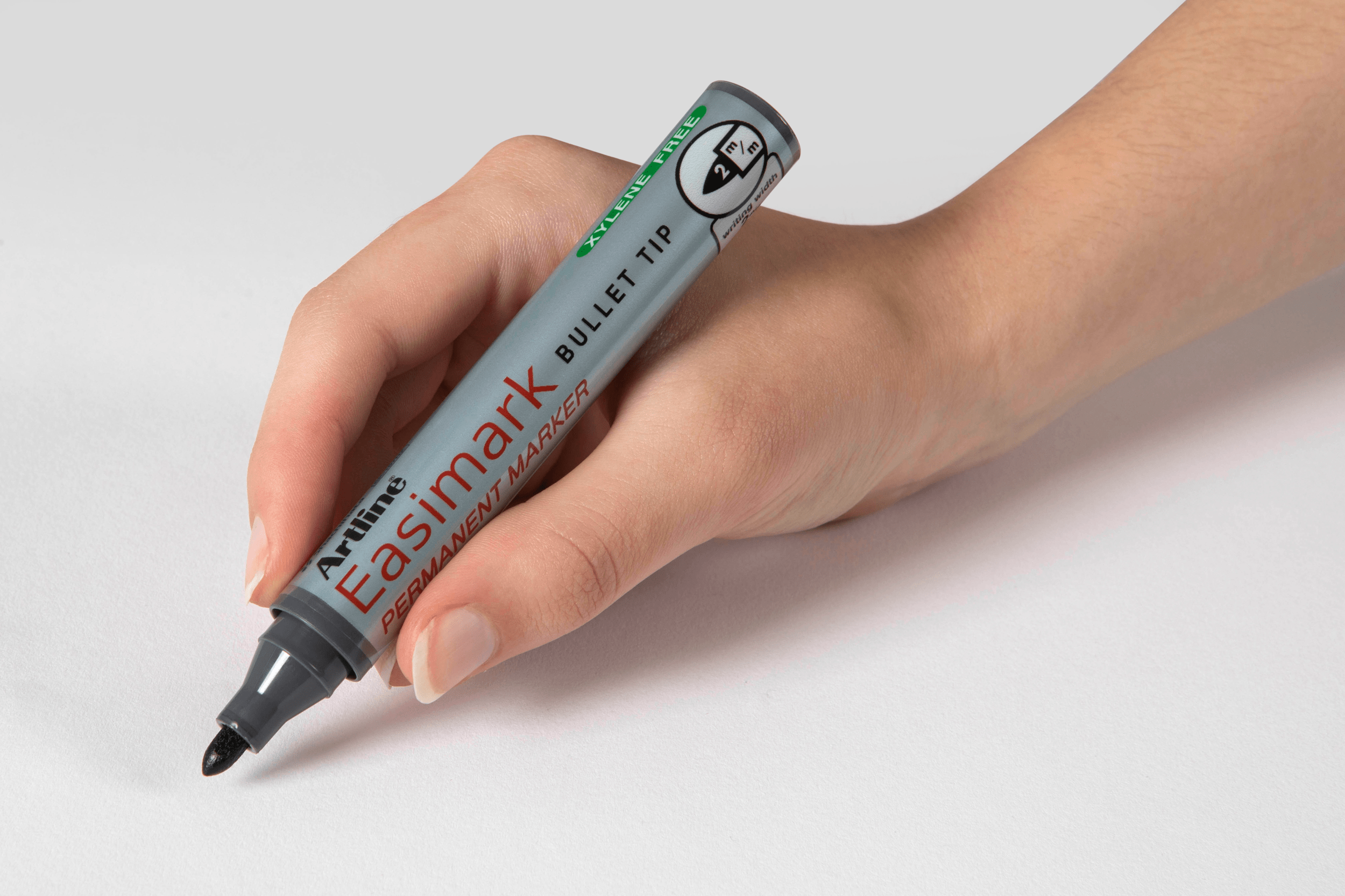 Artline 107 Easimark Permanent Marker - 2mm Bullet Tip, Black Ink, Pack of 12 - Ideal for Office, School, Labeling & DIY Projects