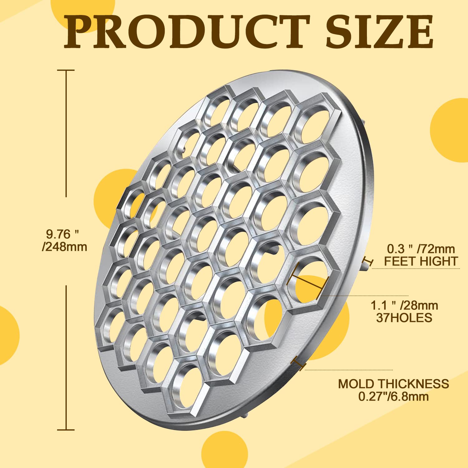 Russian Pelmeni Maker - 37 Hole Aluminum Alloy Dumpling Mold for Handmade Ravioli & Dumplings | Perfect for Traditional Russian Cuisine & Home Cooking
