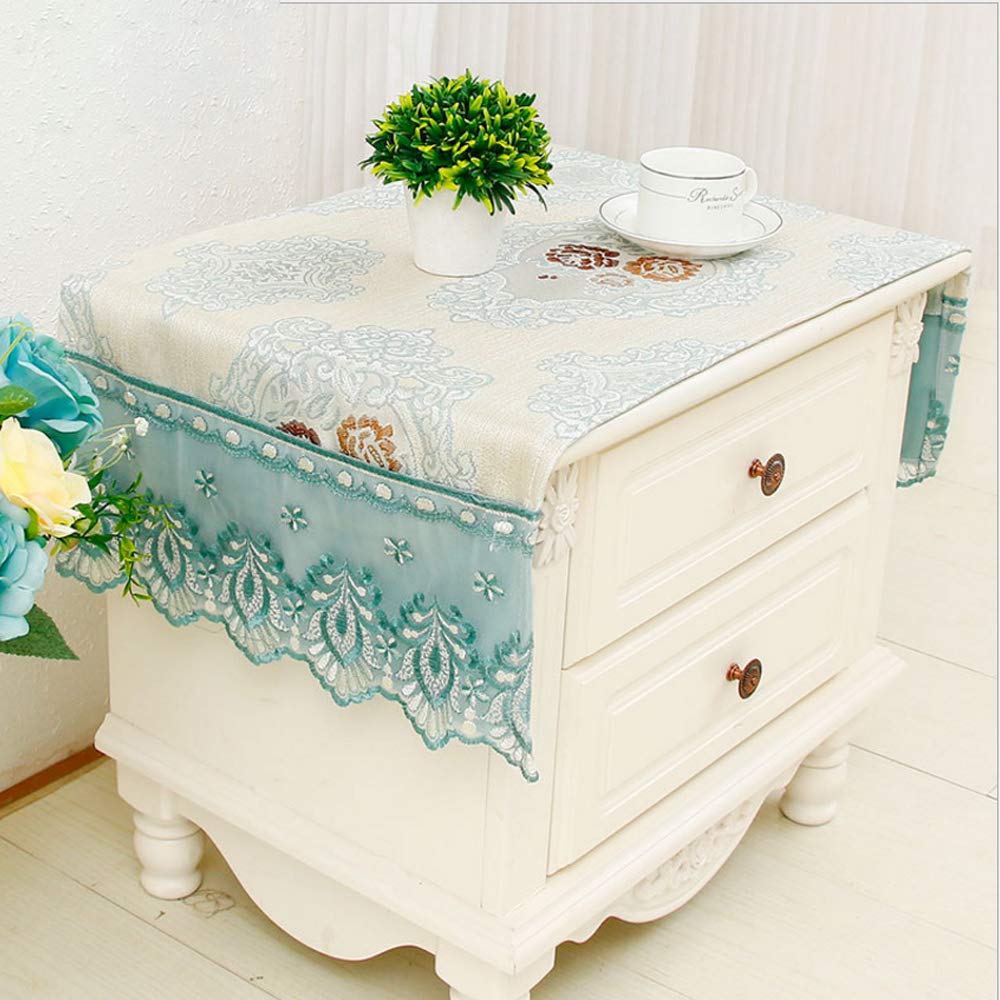 Topwon European Style Nightstand Cover - Dust Proof Bedside Table Cloth Mat for Home Decor (White) | Perfect for Bedroom, Living Room & Office Protection