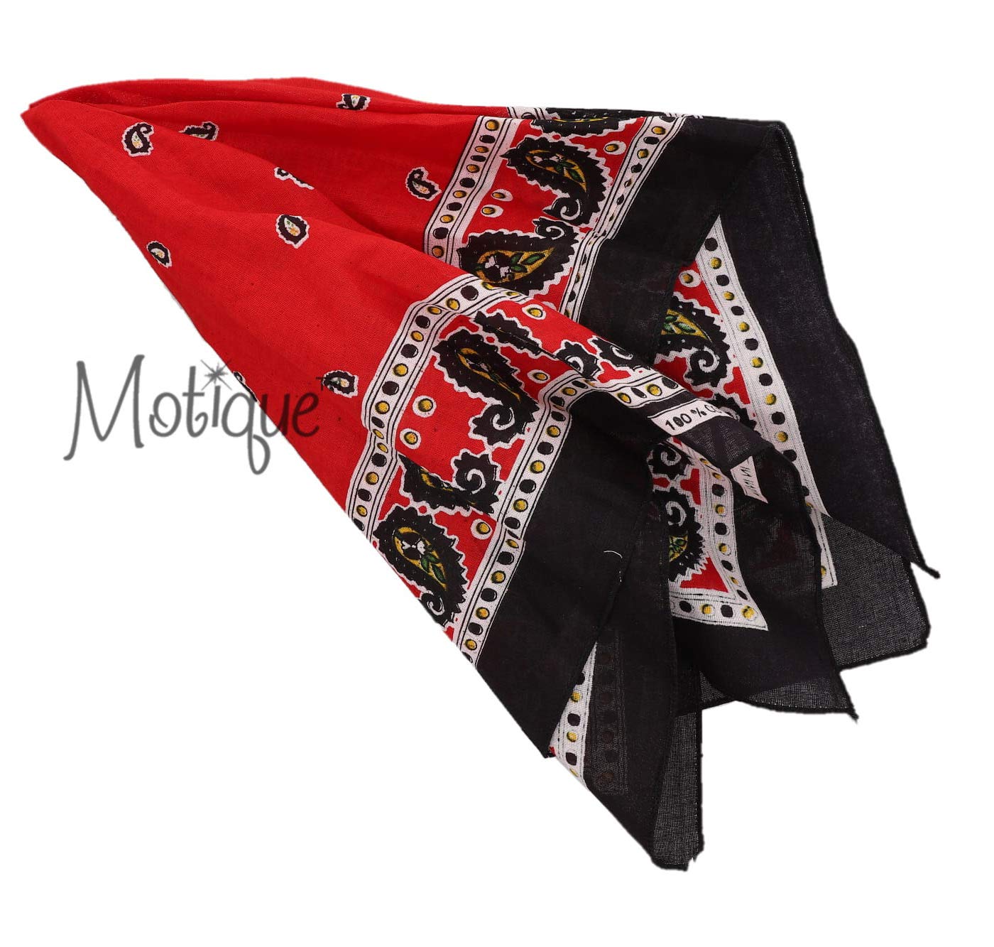 Motique Paisley Print Bandana - Stylish Cotton Scarf for Men & Women - Perfect for Outdoor Activities, Fashion Accessories, and Headwear