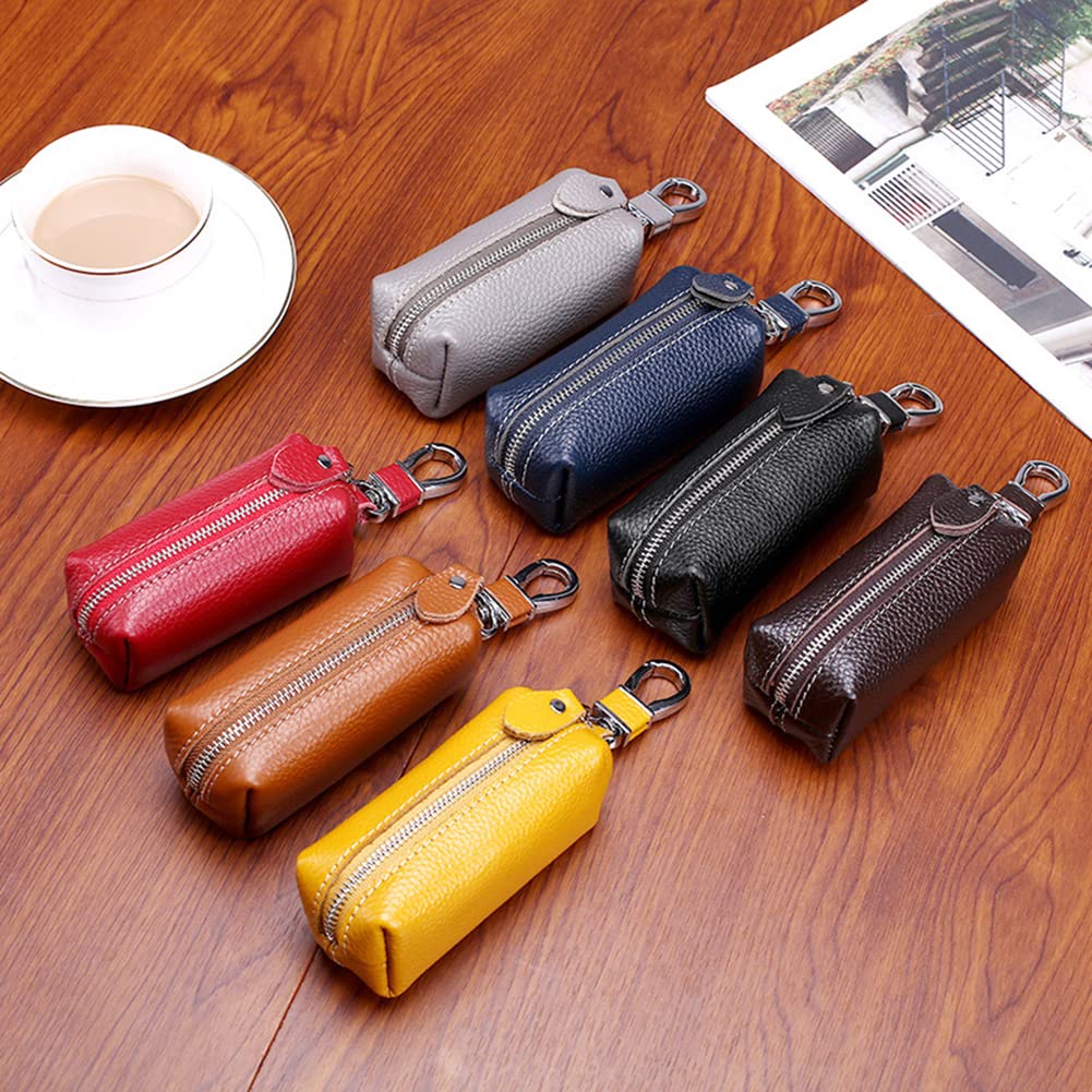 SEADEAR Premium Soft Leather Car Key Case - Large Capacity Key Pouch Holder with Keychain - Organizer Wallet for Car Keys, House Keys & Office Keys | Perfect for Travel, Work & Daily Commute