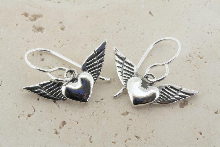 Flying Heart Drop Earrings for Women - Romantic Dangle Jewelry Gift for Valentine's Day, Anniversary & Date Night