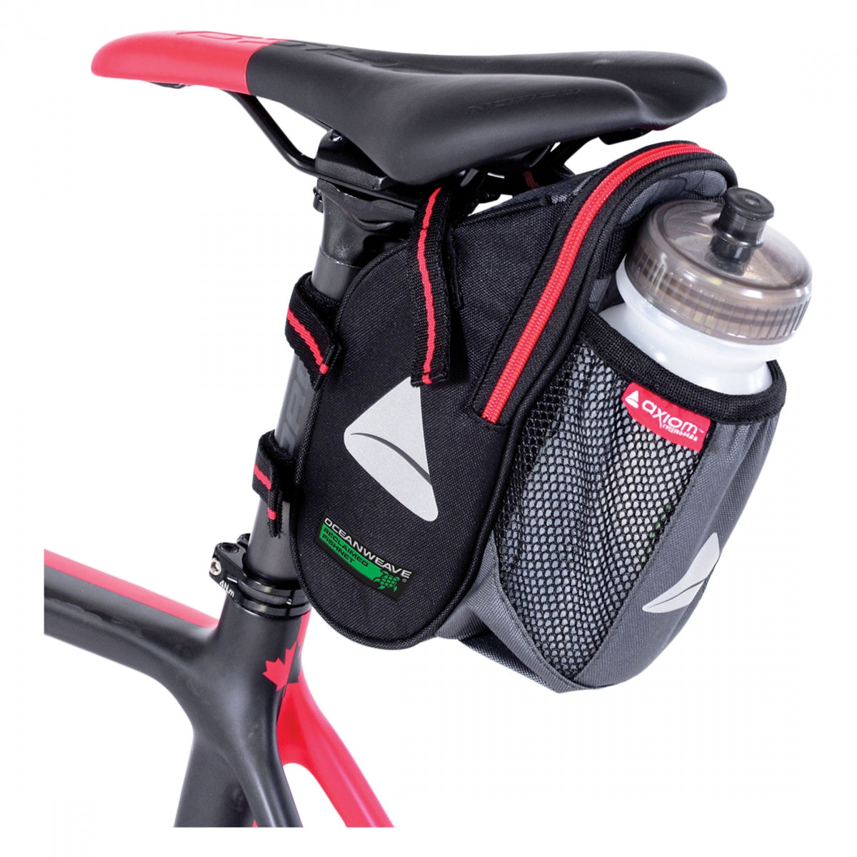 Axiom Seymour Oceanweave Wedge 1.3 H2O Saddle Bag - Waterproof Cycling Bicycle Accessory for Road & Mountain Bikes | Perfect for Commuting, Bikepacking & Long-Distance Rides (Black)