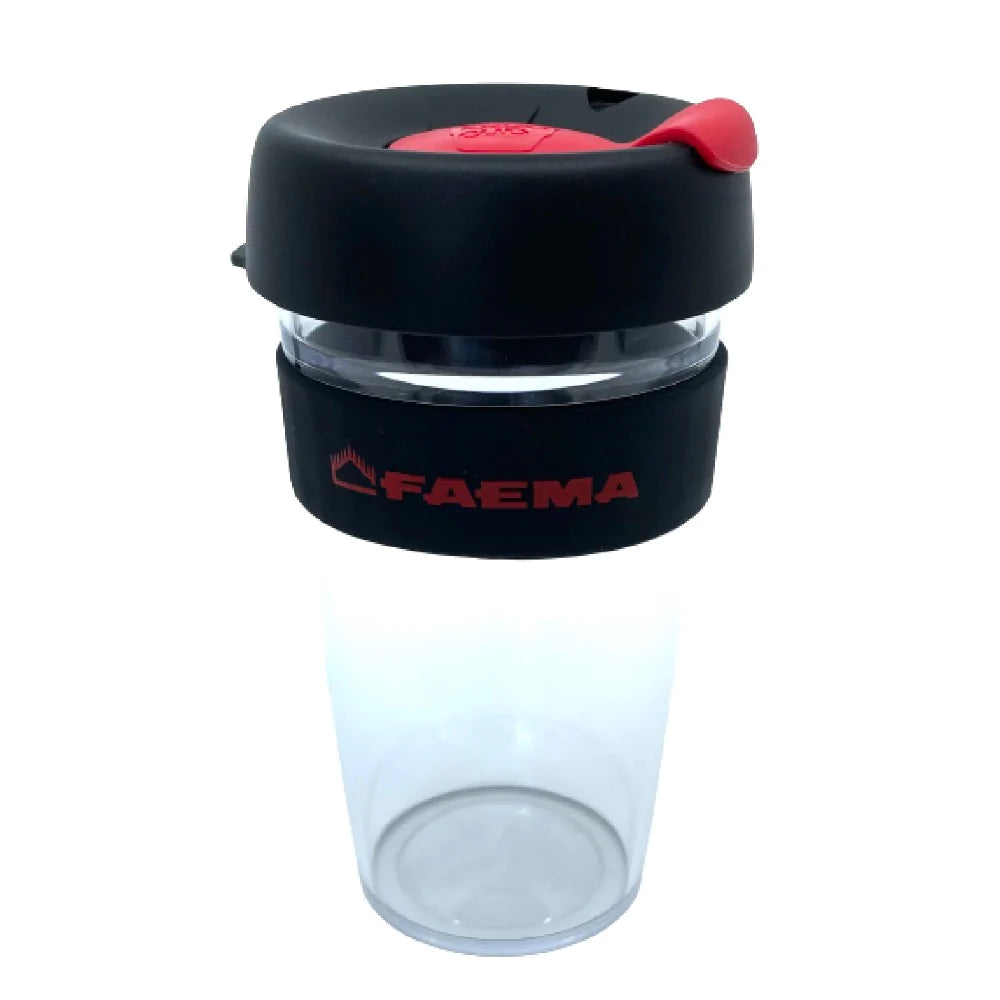 KeepCup Original Faema 475ml Reusable Coffee Cup - Perfect for Home, Office & Travel - Eco-Friendly Glass Coffee Mug with Silicone Sleeve
