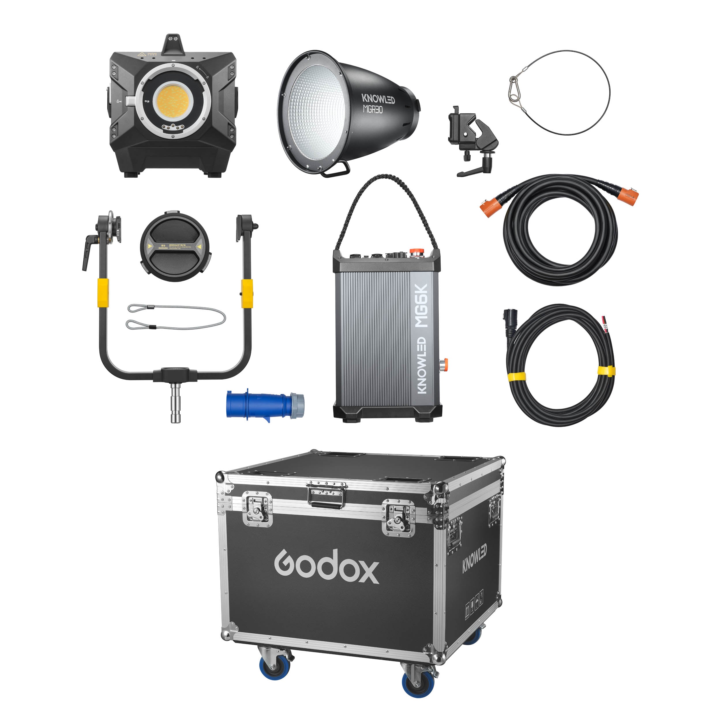 KNOWLED MG6K K1 Bi-Color LED Cine Light - 5600K Daylight & 3200K Tungsten, Dimmable with Flight Case - Perfect for Film Production, Photography & Video Studio Lighting