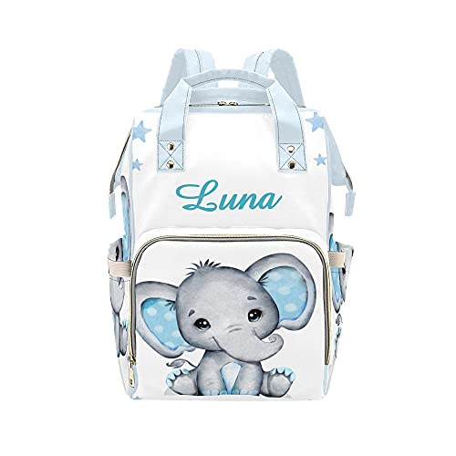 Star Elephant Personalized Diaper Backpack - Waterproof Baby Bag for Moms, Nursing & Travel Essentials, Stylish Tote Gift for Women | Perfect for Daycare, Hospital Visits & Family Outings