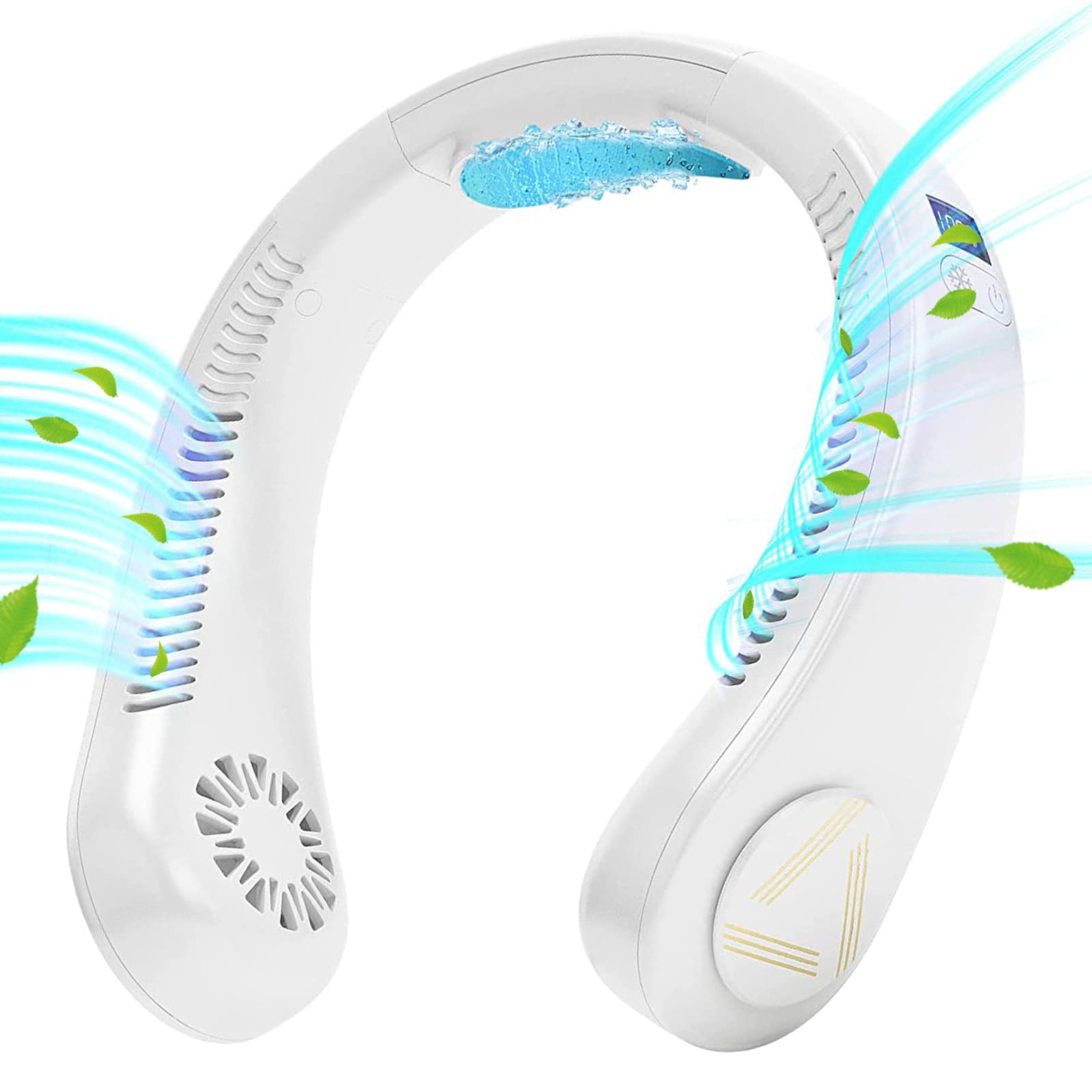 Upgraded Portable Neck Fan - Bladeless Wearable Air Conditioner with Semiconductor Cooling Tech, 4000mAh Battery & 3-Speed LED Display | Hands-Free Personal Fan for Home, Office, Travel, Gym, Outdoor Activities & Summer Heat Relief