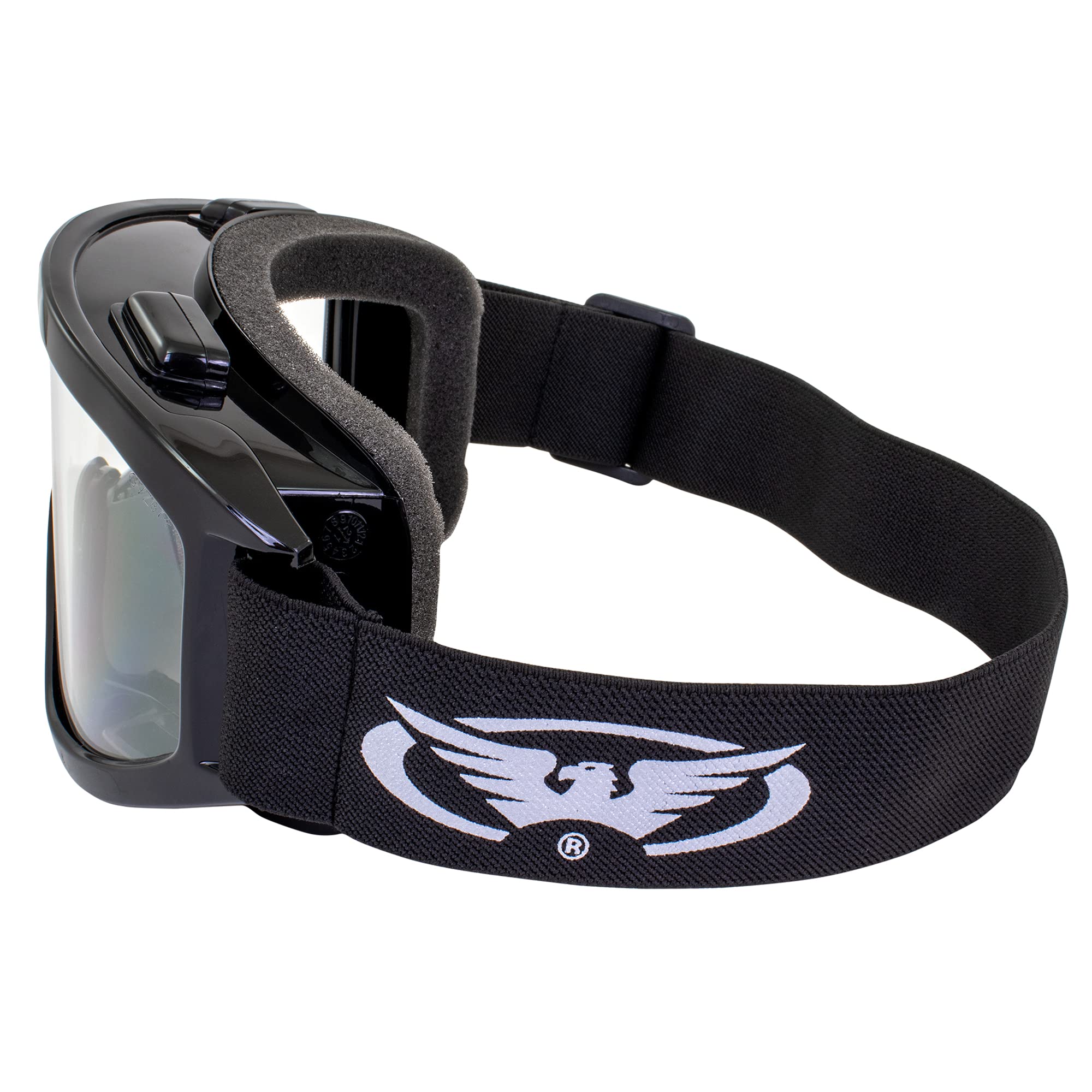 Global Vision Windshield Padded Safety Goggles with Clear Anti-Fog Lenses - 2mm Thick PC Lens, Fits Over Most Glasses, ANSI Z87.1 Certified for Paintball, Airsoft, ATV, Motorcycle & Industrial Safety Use